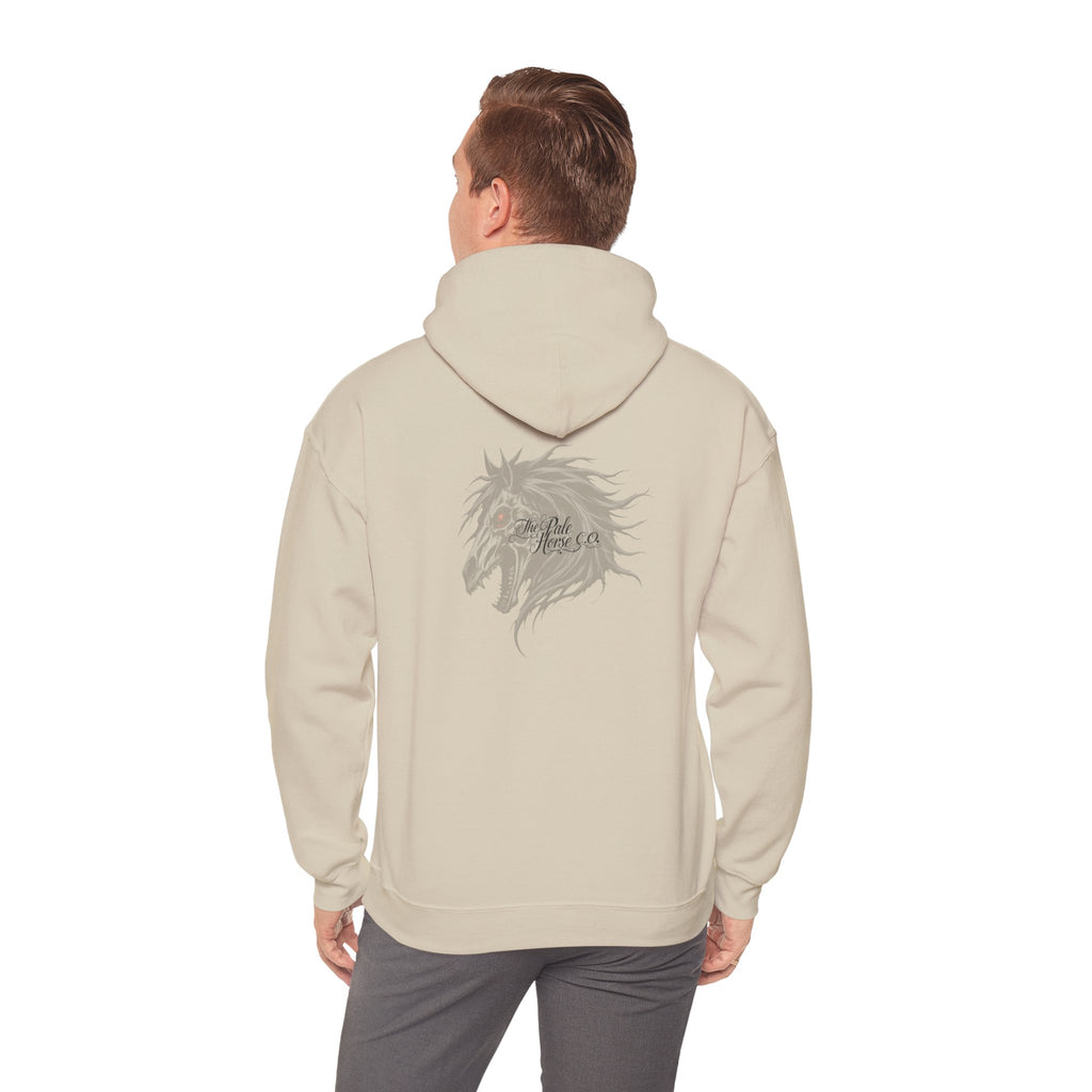Hoodie - Transformation Series #1 Pullover with faded Pale Horse logo Back Emblem - Dark Anime faces