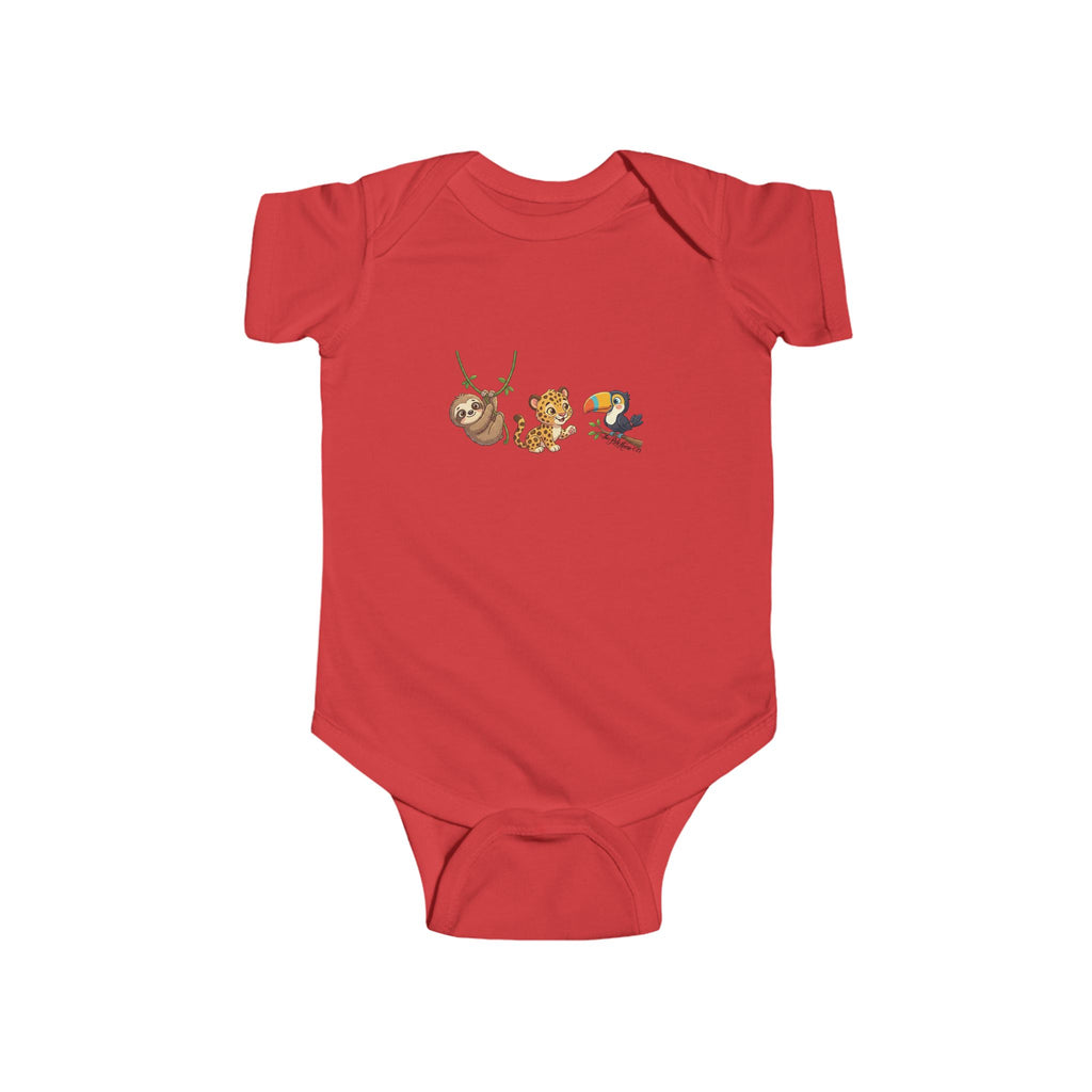 Cute Front and Back Jungle Friends Infant Onesie