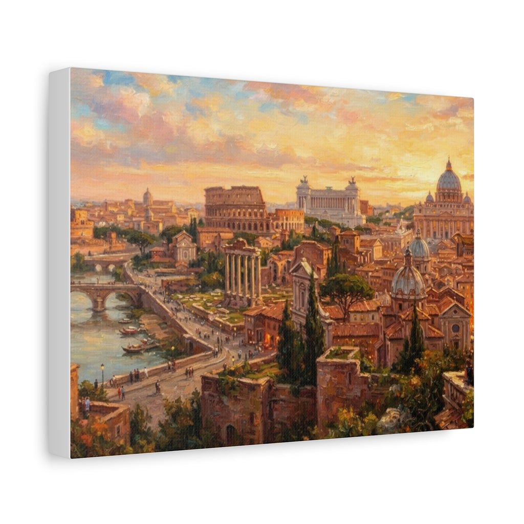 Rome Cityscape Matte Canvas Print - Wall Art