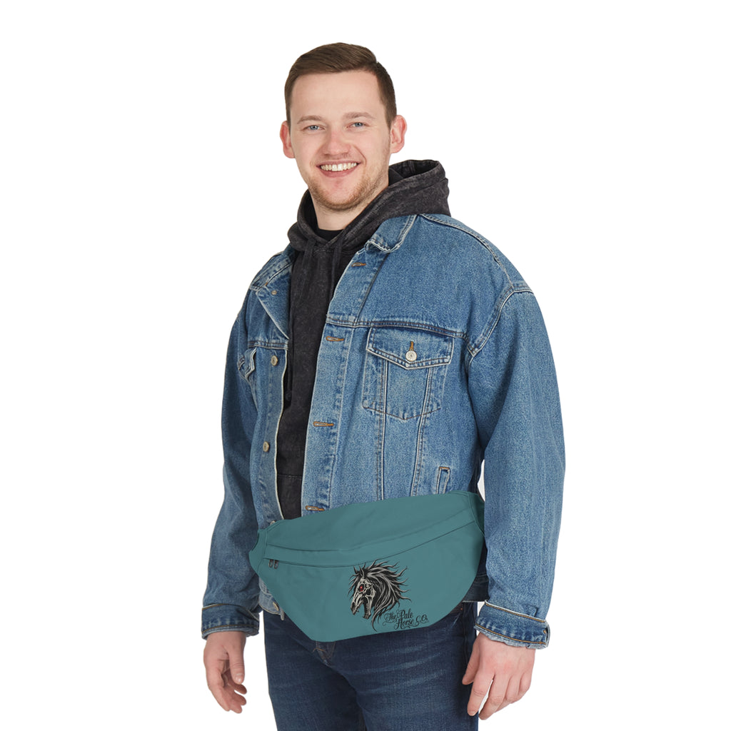 Horse Head Graphic Fanny Pack — Large Teal Waist Bag