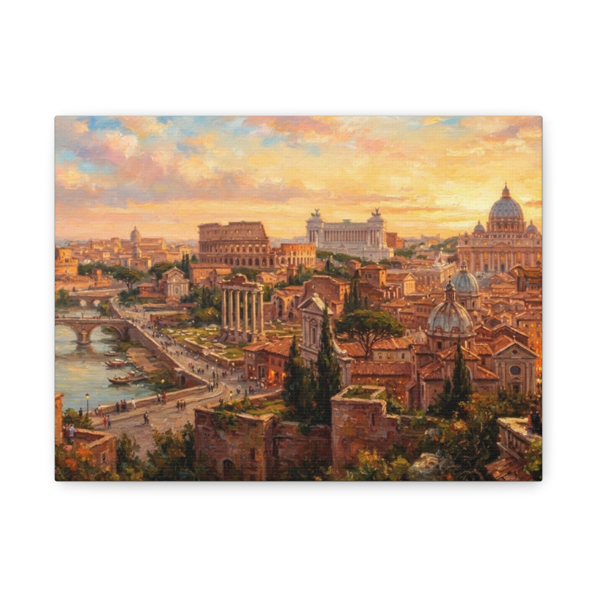 Daytime Rome Cityscape Matte Canvas Print - Wall Art
