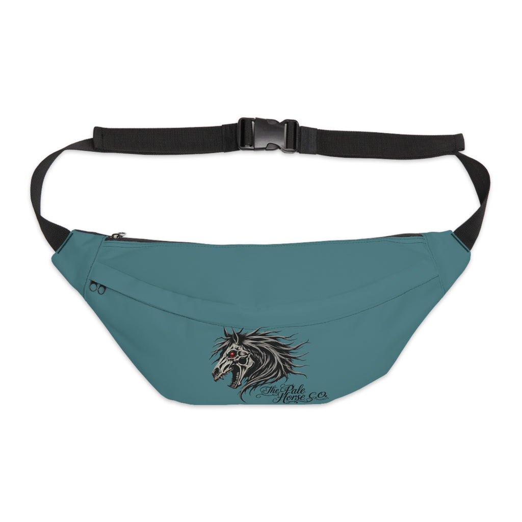 Horse Head Graphic Fanny Pack — Large Teal Waist Bag