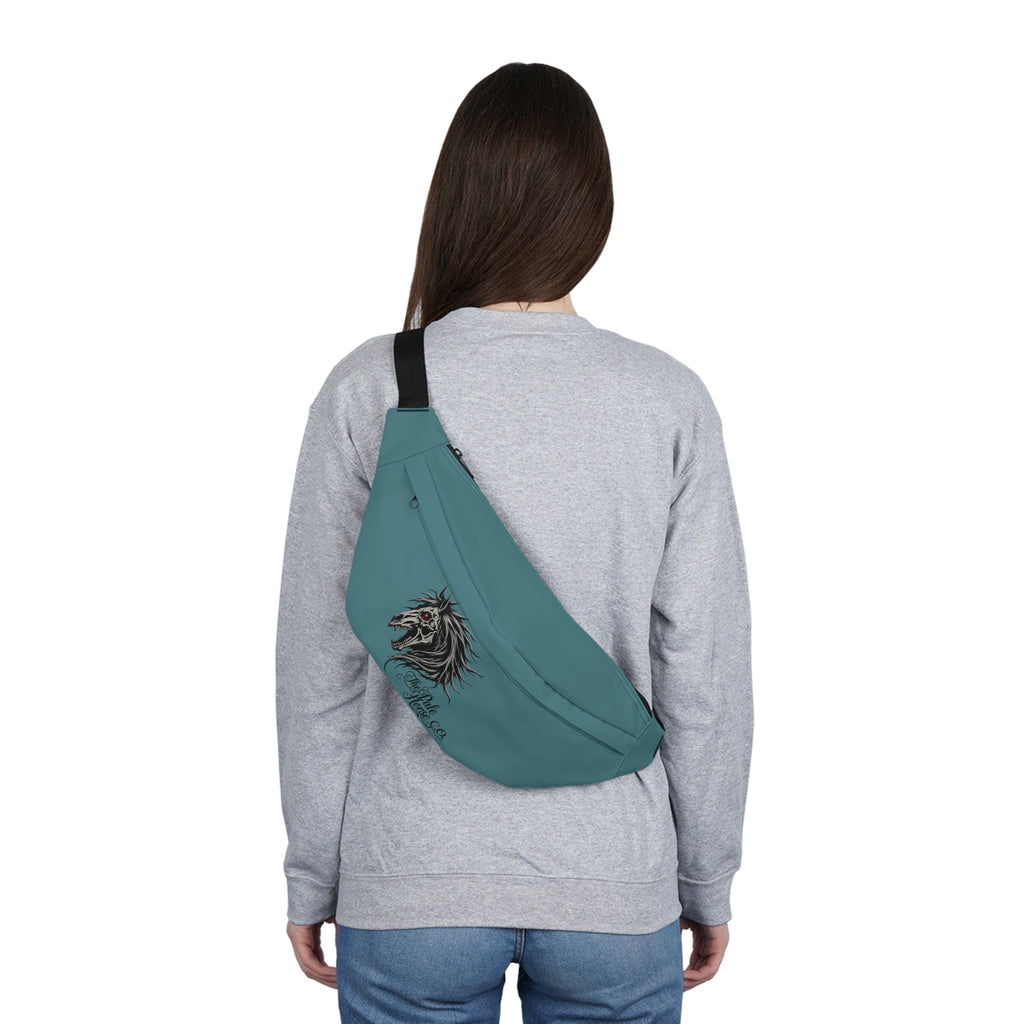 Horse Head Graphic Fanny Pack — Large Teal Waist Bag