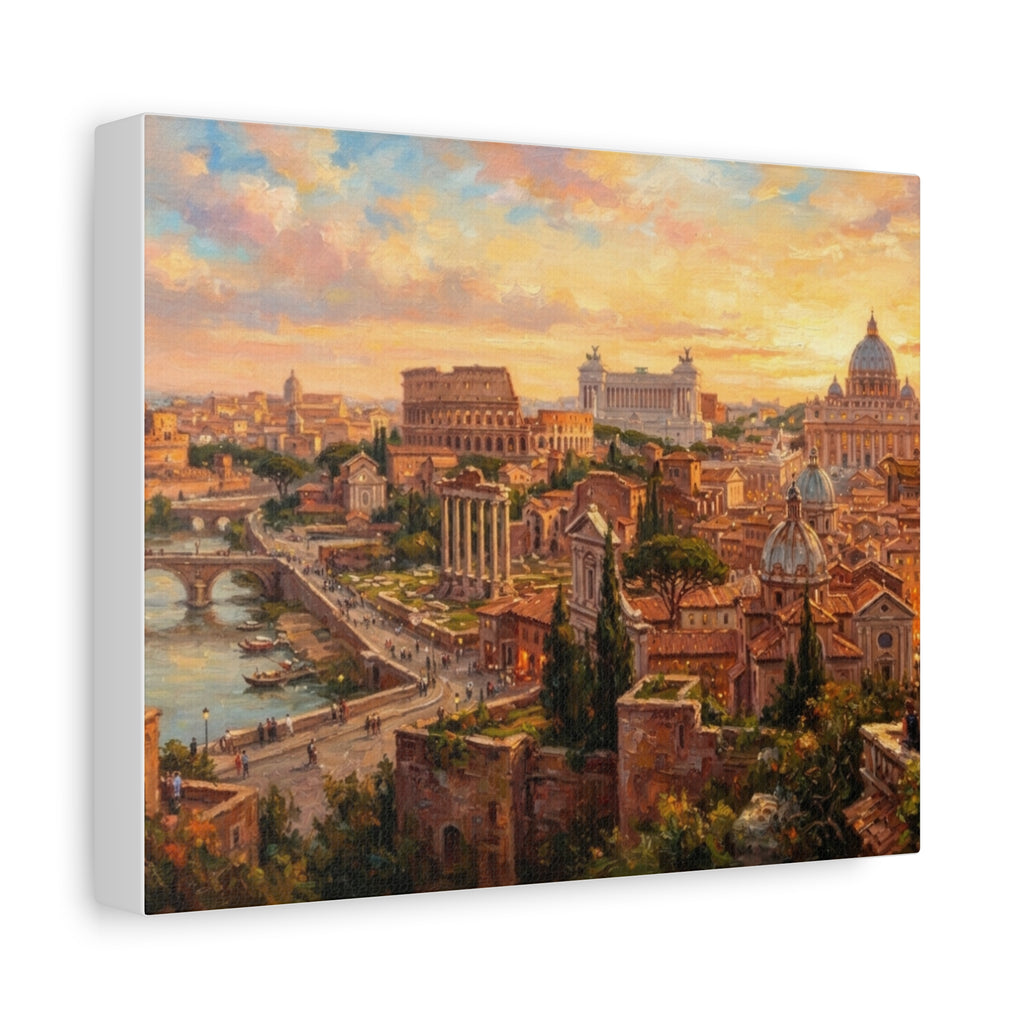 Rome Cityscape Matte Canvas Print - Wall Art
