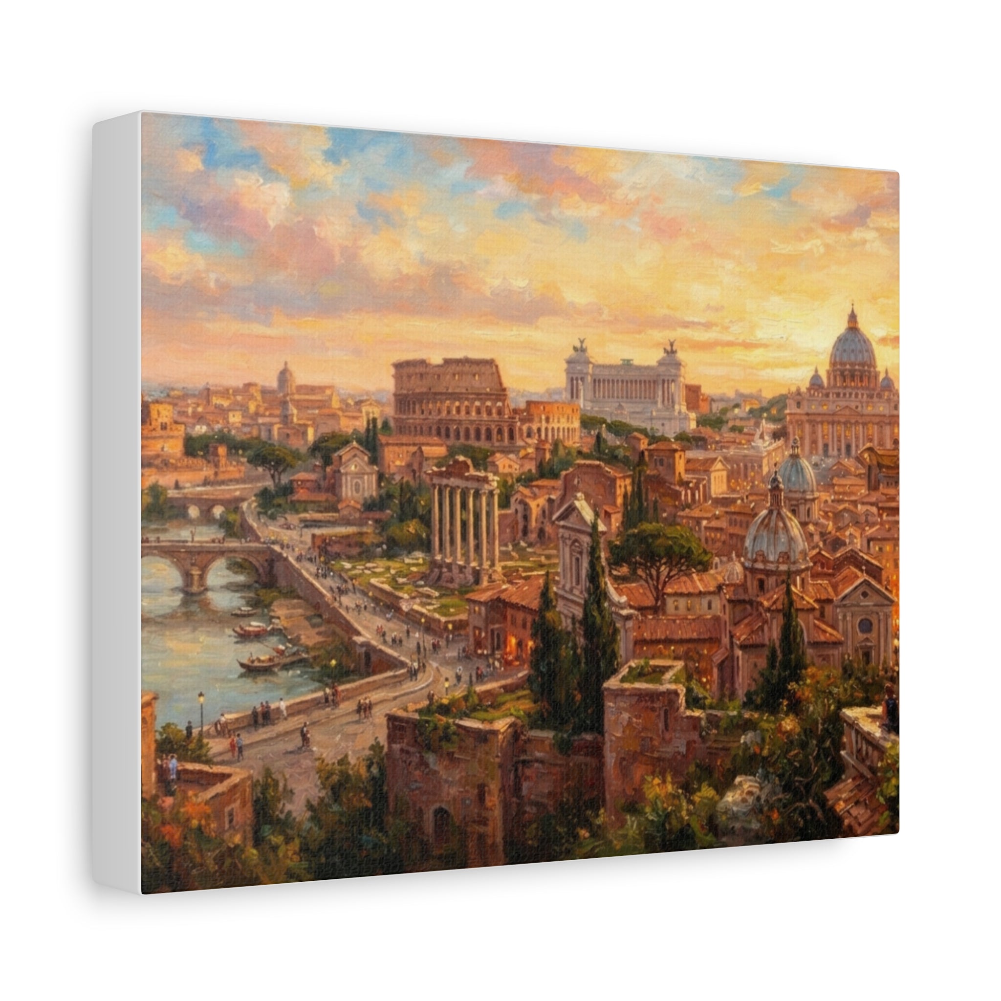 Rome Cityscape Matte Canvas Print - Wall Art