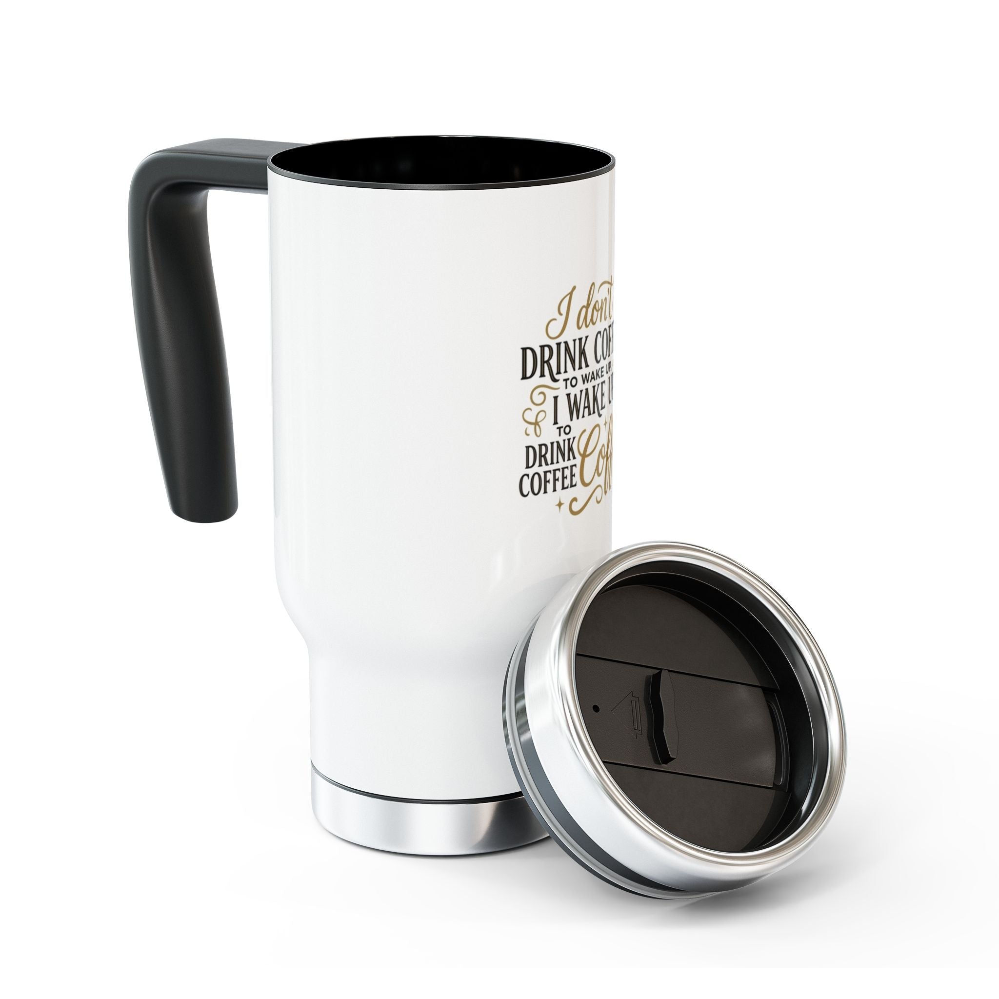 Stainless Steel Travel Mug with Handle, 14oz