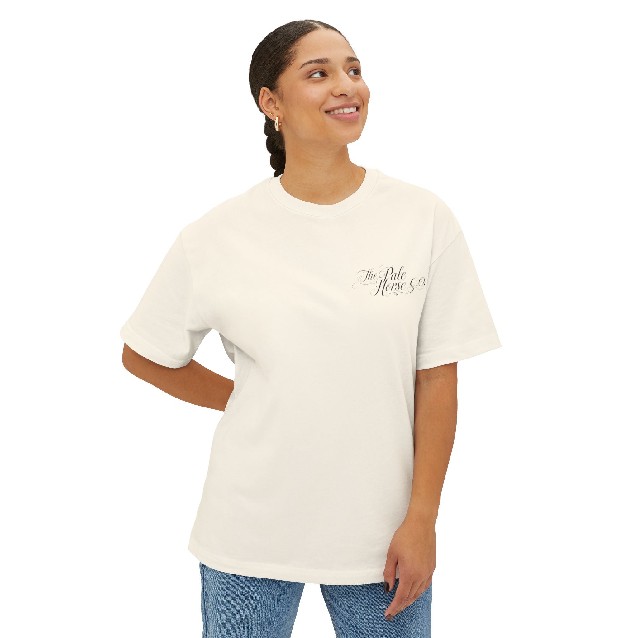 'The Pale Horse Co.' Gothic Horse Skull Graphic Oversized Boxy Tee