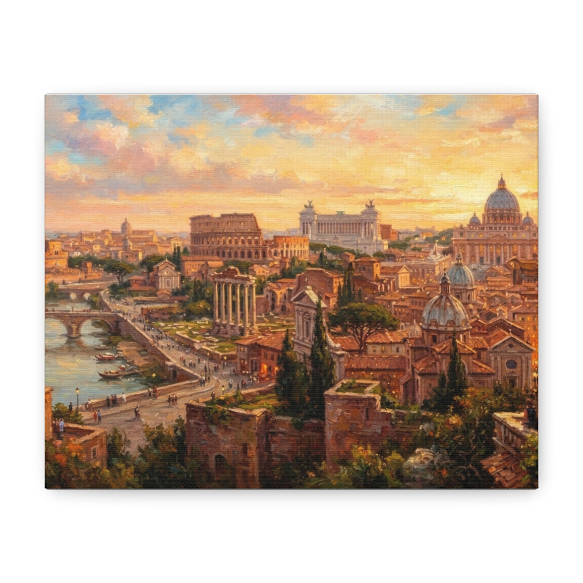 Rome Cityscape Matte Canvas Print - Wall Art