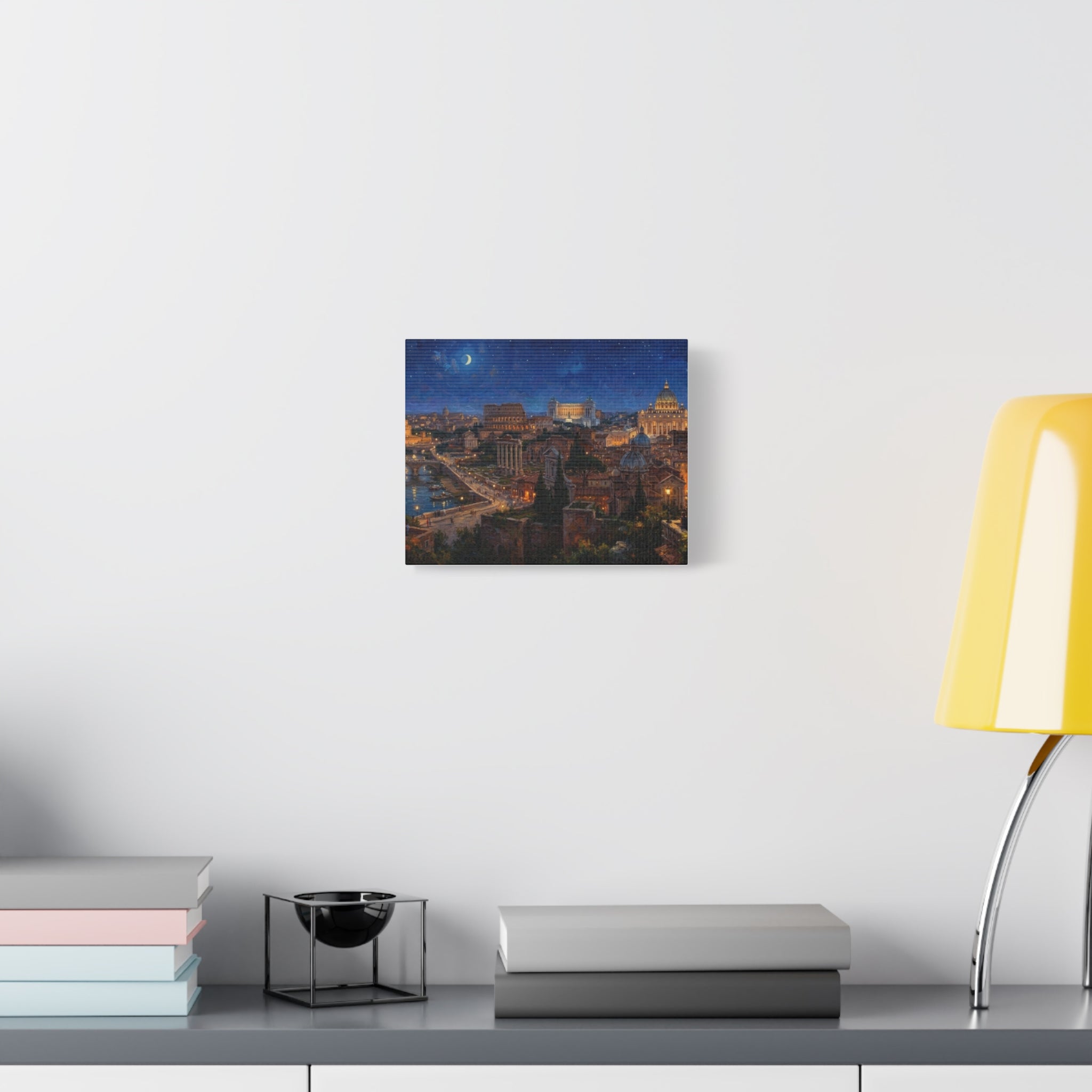 Nighttime Rome Cityscape Matte Canvas Print - Wall Art