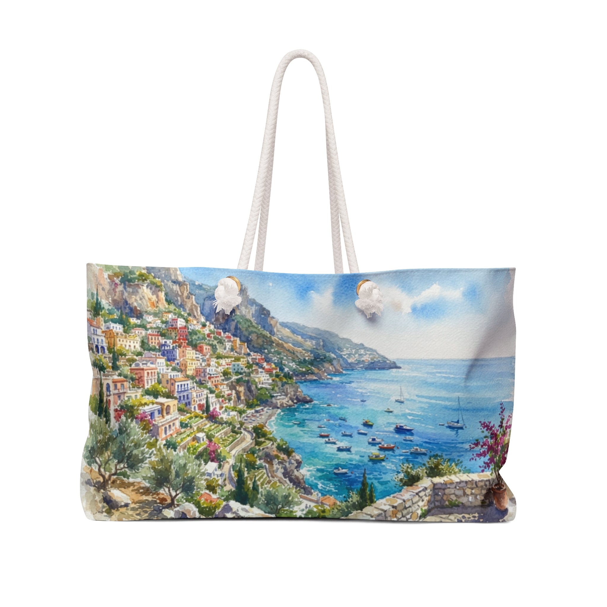 Coastal Amalfi Weekender Bag — Day & Night Seaside Travel Tote